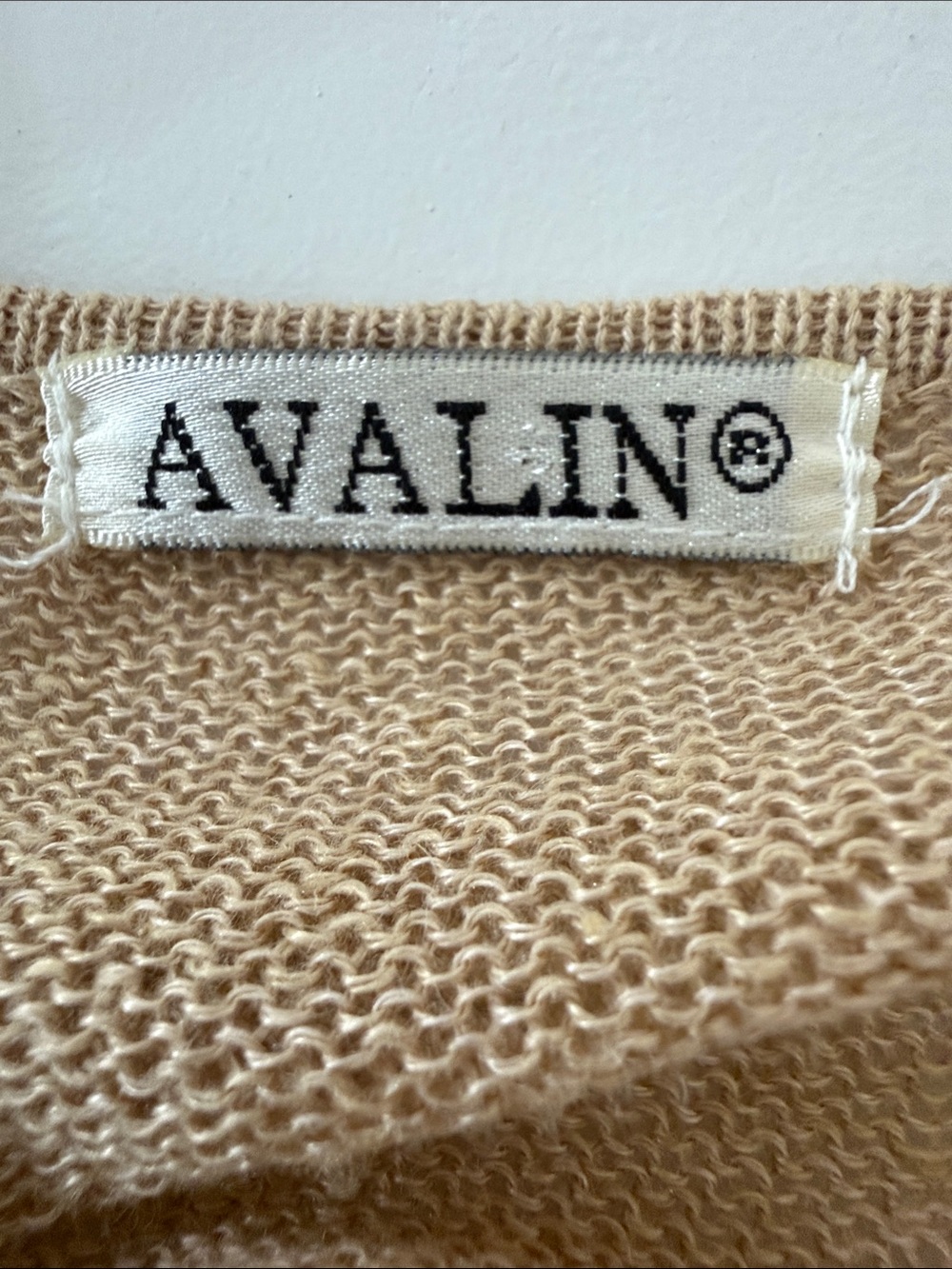 Avalin 100% Linen Lightweight Scoop-Neck Sweater in Beige with Pocket - Picture 4 of 6
